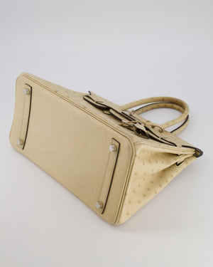 Hermès Birkin 30 Retourne Bag in Parchemin Ostrich Leather with Palladium Hardware