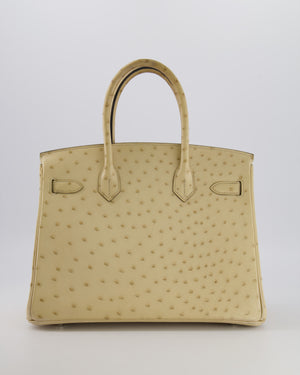 Hermès Birkin 30 Retourne Bag in Parchemin Ostrich Leather with Palladium Hardware