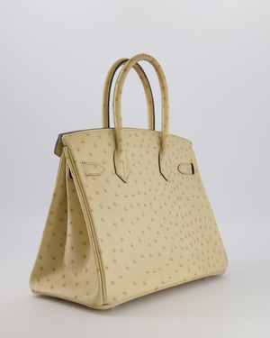 Hermès Birkin 30 Retourne Bag in Parchemin Ostrich Leather with Palladium Hardware
