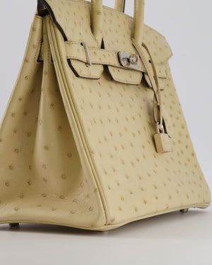 Hermès Birkin 30 Retourne Bag in Parchemin Ostrich Leather with Palladium Hardware
