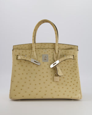 Hermès Birkin 30 Retourne Bag in Parchemin Ostrich Leather with Palladium Hardware