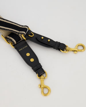Christian Dior Adjustable Embroidered Shoulder Strap Small in Gold Hardware