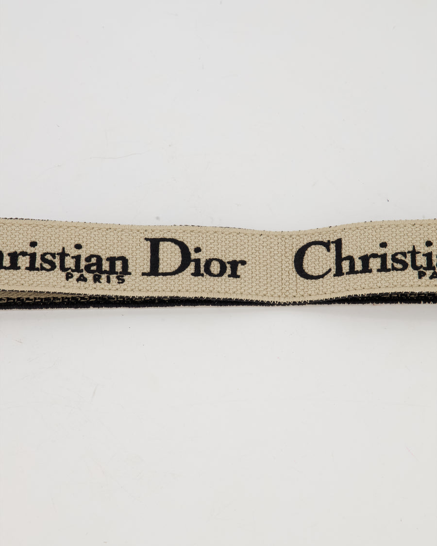 Christian Dior Adjustable Embroidered Shoulder Strap Small in Gold Hardware