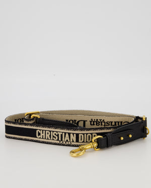 Christian Dior Adjustable Embroidered Shoulder Strap Small in Gold Hardware