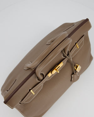 *RARE* Hermès Birkin 35 Retourne Bag in Etoupe Togo Leather with Gold Hardware