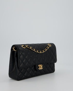 Chanel Black Medium Classic Double Flap Bag in Caviar Leather with Gold Hardware