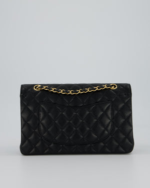 Chanel Black Medium Classic Double Flap Bag in Caviar Leather with Gold Hardware