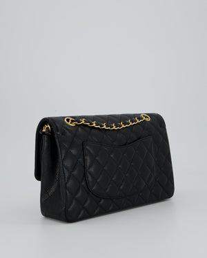 Chanel Black Medium Classic Double Flap Bag in Caviar Leather with Gold Hardware