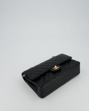 Chanel Black Medium Classic Double Flap Bag in Caviar Leather with Gold Hardware