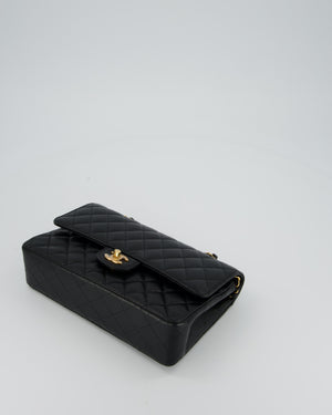 Chanel Black Medium Classic Double Flap Bag in Caviar Leather with Gold Hardware