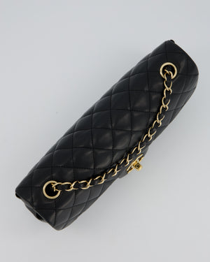 Chanel Vintage Black Lambskin East-West Shoulder Bag with 24K Gold Hardware