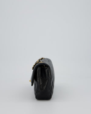 Chanel Vintage Black Lambskin East-West Shoulder Bag with 24K Gold Hardware