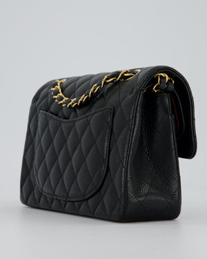 Chanel Black Small Classic Double Flap Bag in Caviar Leather with Gold Hardware