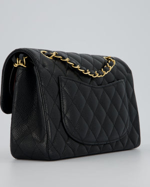 Chanel Black Small Classic Double Flap Bag in Caviar Leather with Gold Hardware
