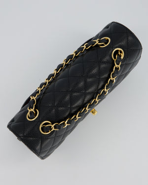 Chanel Black Small Classic Double Flap Bag in Caviar Leather with Gold Hardware