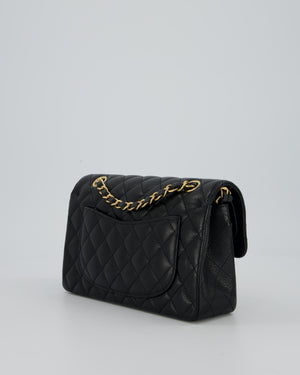 Chanel Black Small Classic Double Flap Bag in Caviar Leather with Gold Hardware
