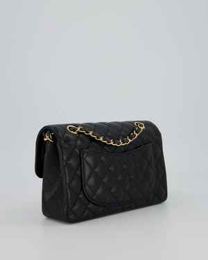 Chanel Black Small Classic Double Flap Bag in Caviar Leather with Gold Hardware