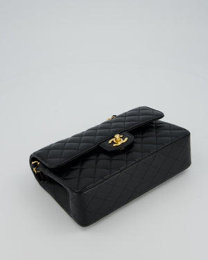 Chanel Black Small Classic Double Flap Bag in Caviar Leather with Gold Hardware