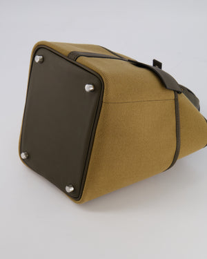 Hermès Picotin 18 Lock Cargo Bag in Dune Toile Goeland and Vert Loden Swift Leather with Palladium Hardware