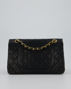 Chanel Vintage Black Medium Classic Double Flap Bag in Lambskin Leather with 24K Gold Hardware