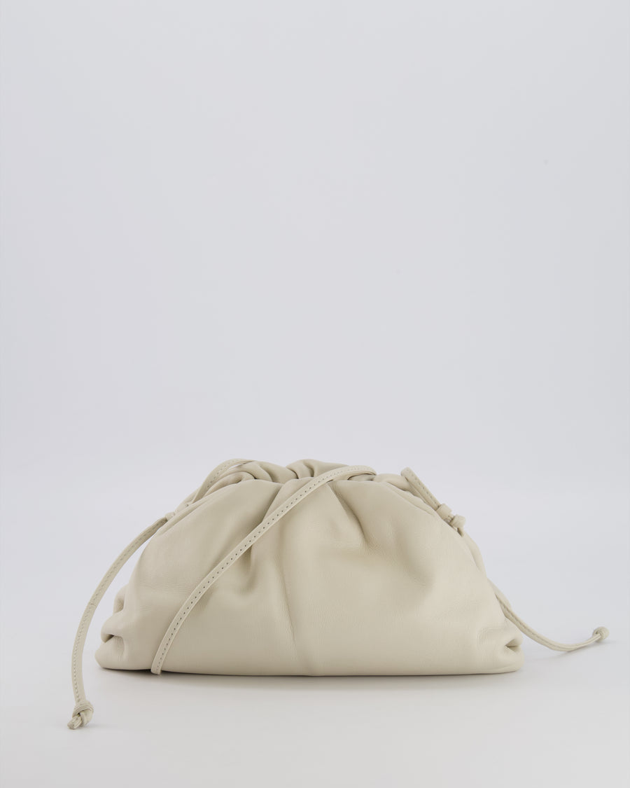 Bottega Veneta Mini Pouch Bag in Off White Calfskin Leather