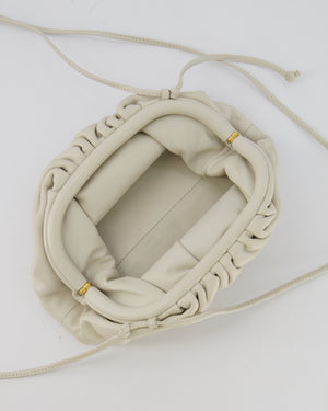 Bottega Veneta Mini Pouch Bag in Off White Calfskin Leather