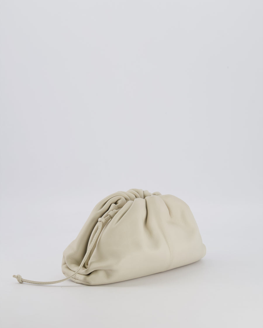 Bottega Veneta Mini Pouch Bag in Off White Calfskin Leather