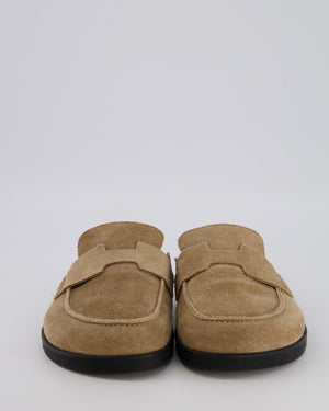 Hermès Go Mules in Beige Suede with Black Rubber Soles Size EU 37.5 RRP £885