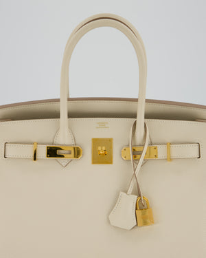 Hermès Birkin 30 Retourne Bag in Craie Epsom Leather with Gold Hardware