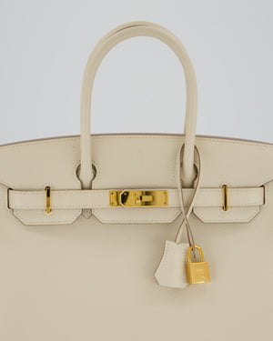 Hermès Birkin 30 Retourne Bag in Craie Epsom Leather with Gold Hardware