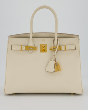 Hermès Birkin 30 Retourne Bag in Craie Epsom Leather with Gold Hardware