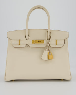 Hermès Birkin 30 Retourne Bag in Craie Epsom Leather with Gold Hardware