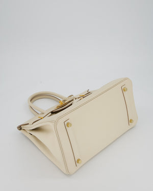 Hermès Birkin 30 Retourne Bag in Craie Epsom Leather with Gold Hardware