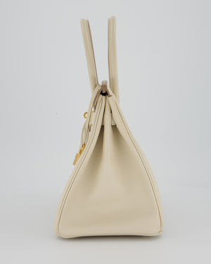 Hermès Birkin 30 Retourne Bag in Craie Epsom Leather with Gold Hardware