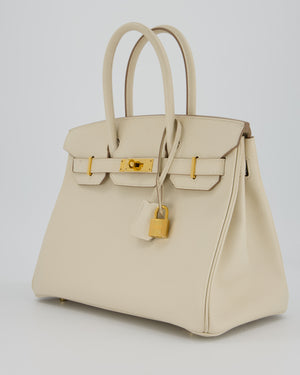 Hermès Birkin 30 Retourne Bag in Craie Epsom Leather with Gold Hardware