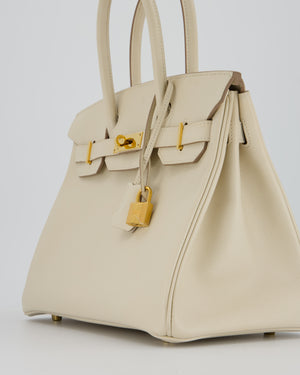 Hermès Birkin 30 Retourne Bag in Craie Epsom Leather with Gold Hardware