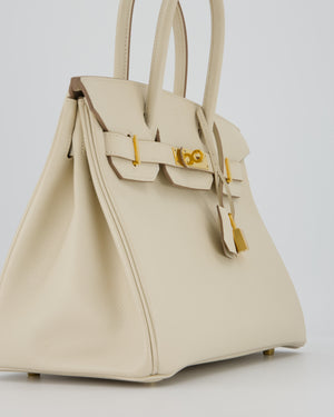 Hermès Birkin 30 Retourne Bag in Craie Epsom Leather with Gold Hardware