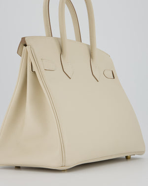 Hermès Birkin 30 Retourne Bag in Craie Epsom Leather with Gold Hardware