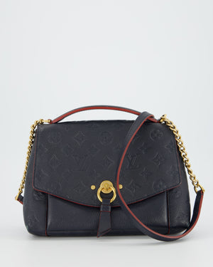 Louis Vuitton Monogram Crossbody Bag in Navy Blue Grained Leather with Gold Hardware