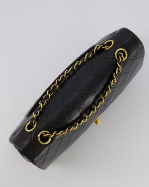 Chanel Vintage Black Medium Classic Double Flap Bag in Lambskin Leather with 24K Gold Hardware