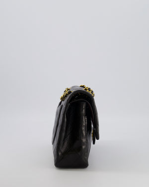 Chanel Vintage Black Medium Classic Double Flap Bag in Lambskin Leather with 24K Gold Hardware