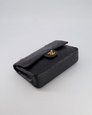Chanel Vintage Black Medium Classic Double Flap Bag in Lambskin Leather with 24K Gold Hardware
