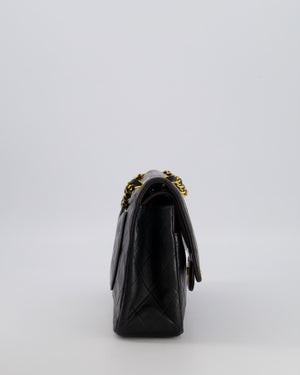 Chanel Vintage Black Medium Classic Double Flap Bag in Lambskin Leather with 24K Gold Hardware