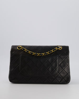 Chanel Vintage Black Medium Classic Double Flap Bag in Lambskin Leather with 24K Gold Hardware