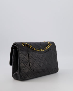 Chanel Vintage Black Medium Classic Double Flap Bag in Lambskin Leather with 24K Gold Hardware