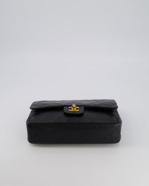 Chanel Vintage Black Medium Classic Double Flap Bag in Lambskin Leather with 24K Gold Hardware