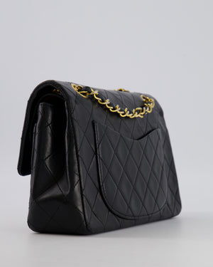 Chanel Vintage Black Small Classic Double Flap Bag in Lambskin Leather with 24K Gold Hardware