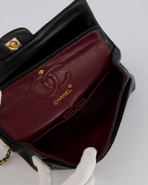 Chanel Vintage Black Small Classic Double Flap Bag in Lambskin Leather with 24K Gold Hardware