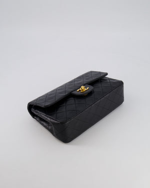Chanel Vintage Black Small Classic Double Flap Bag in Lambskin Leather with 24K Gold Hardware
