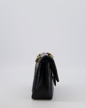 Chanel Vintage Black Small Classic Double Flap Bag in Lambskin Leather with 24K Gold Hardware